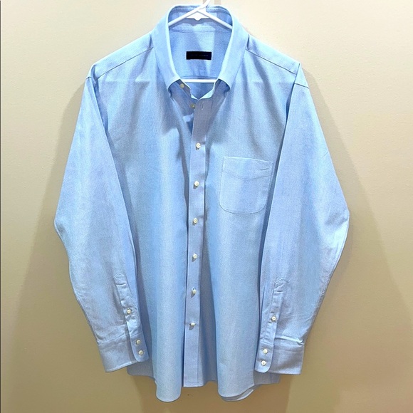 Thom Sweeney Men’s Sky Blue 100% Cotton Handmade Button Down Shirt. 17/43. - Picture 1 of 12